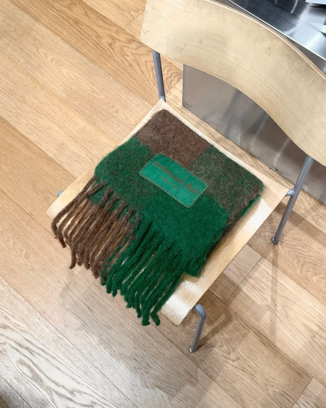 앤더슨벨 그린 빌리 체크 머플러  상품이미지1