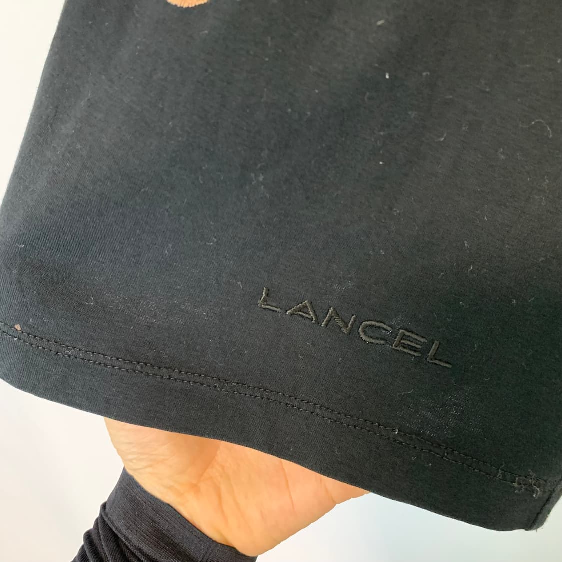 LANCEL 란셀 빈티지 플라워 자수 시스루 소매 반팔티셔츠 블라우스 상품이미지5