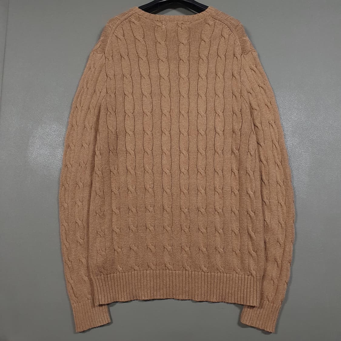 실측 M) 폴로 랄프로렌 신형 포니 케이블 니트 꽈배기 스웨터 브라운 상품이미지9