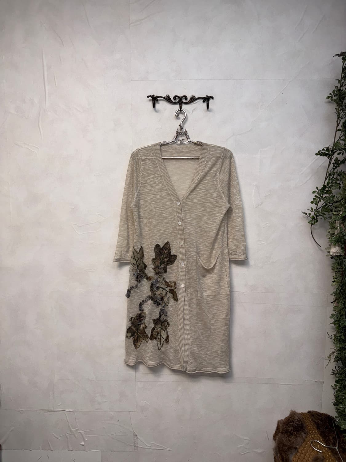 Oatmeal oriental patch long cardigan  상품이미지4