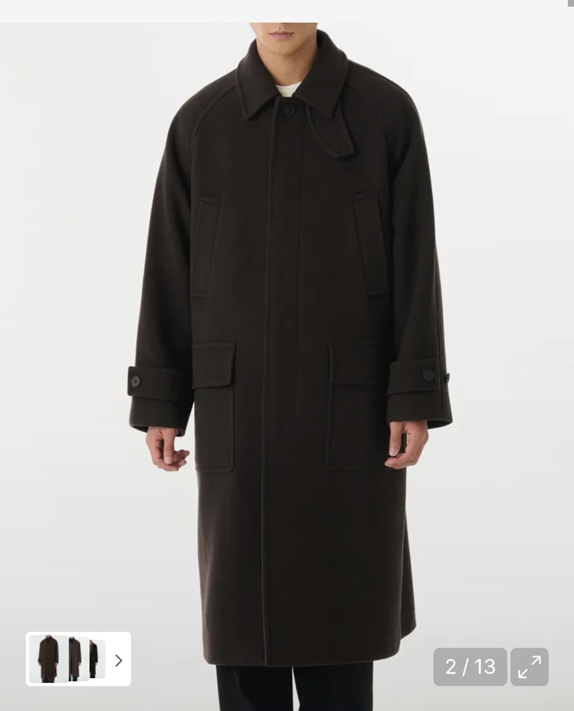 무신사스탠다드 발마칸코트 다크브라운 상품이미지1