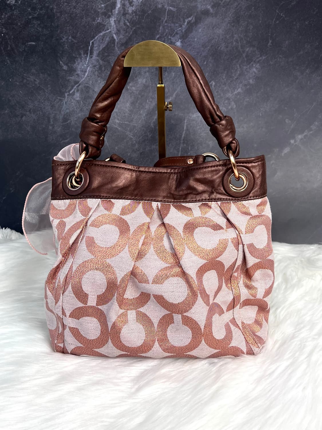90s Coach Chocolate Rose Gold Signature 상품이미지5