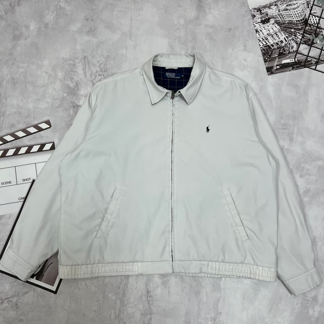90S 폴로 랄프로렌 화이트 로고 폴리쉘 자켓 상품이미지3