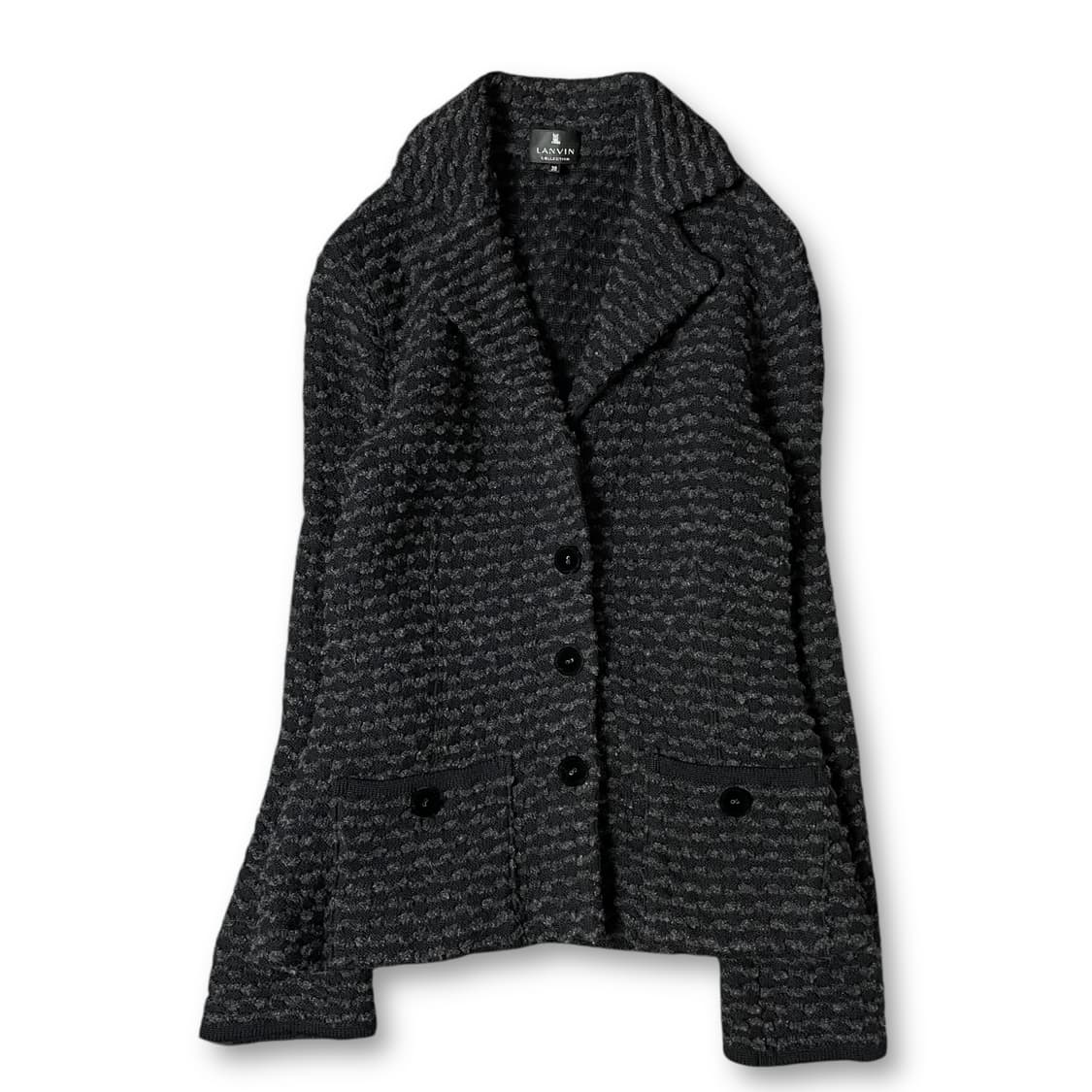 랑방 블랙 울 패턴 카라 가디건 자켓 38 상품이미지1