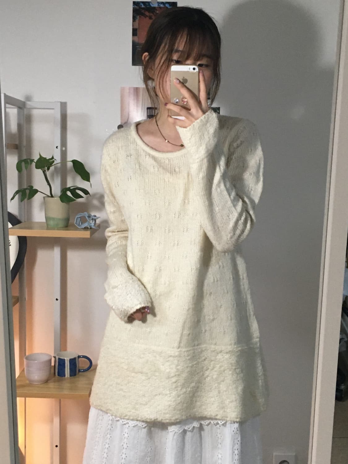 얼스뮤직 펀칭 부클 니트 상품이미지1