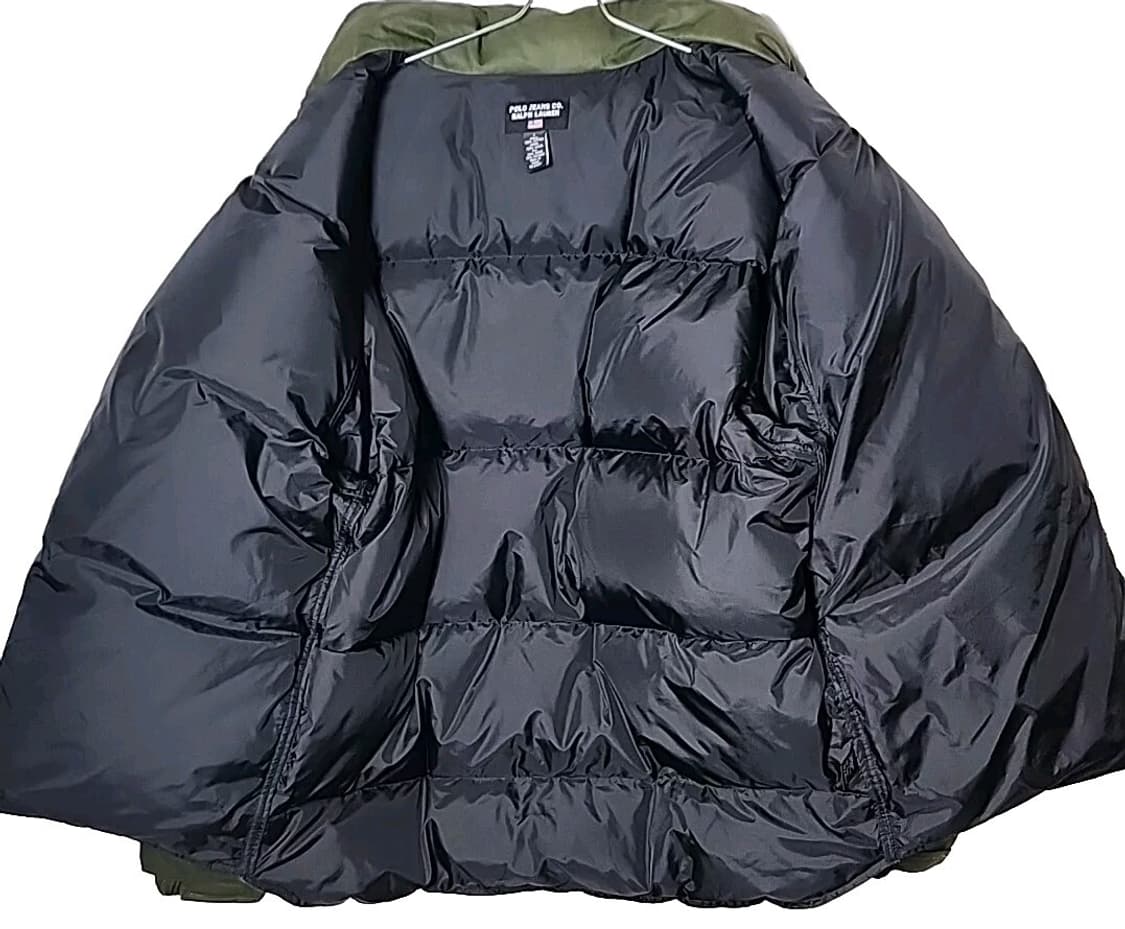 90s 폴로 진즈 컴퍼니 카키 그린 푸퍼 패딩 자켓 상품이미지2