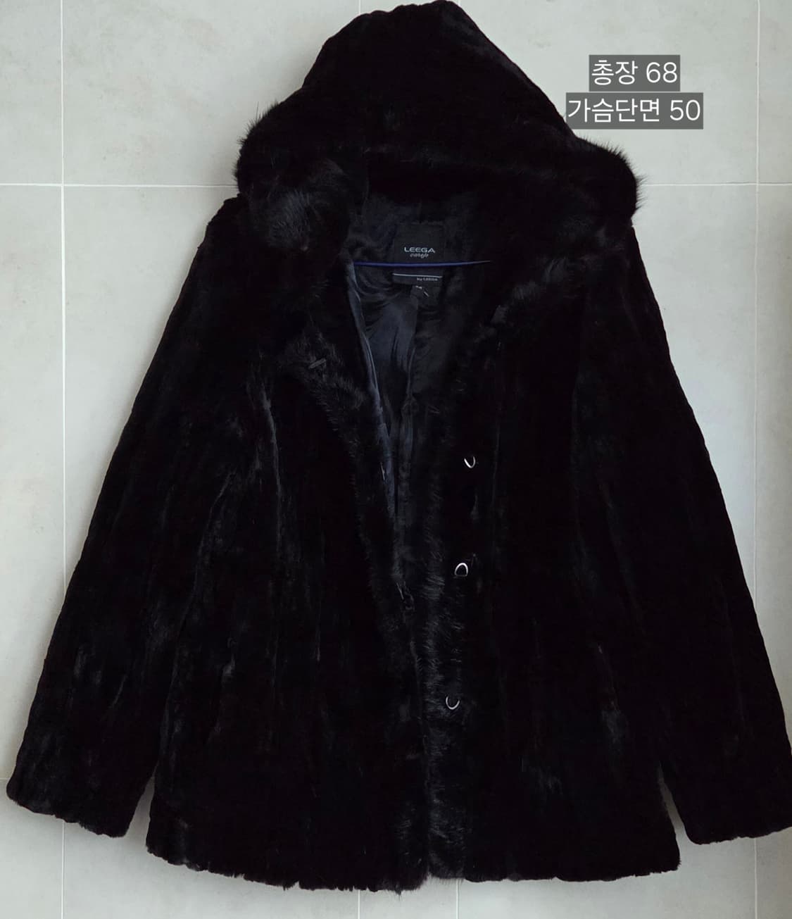 LEEGA 리가 후드 밍크코트 66사이즈 택포 상품이미지1