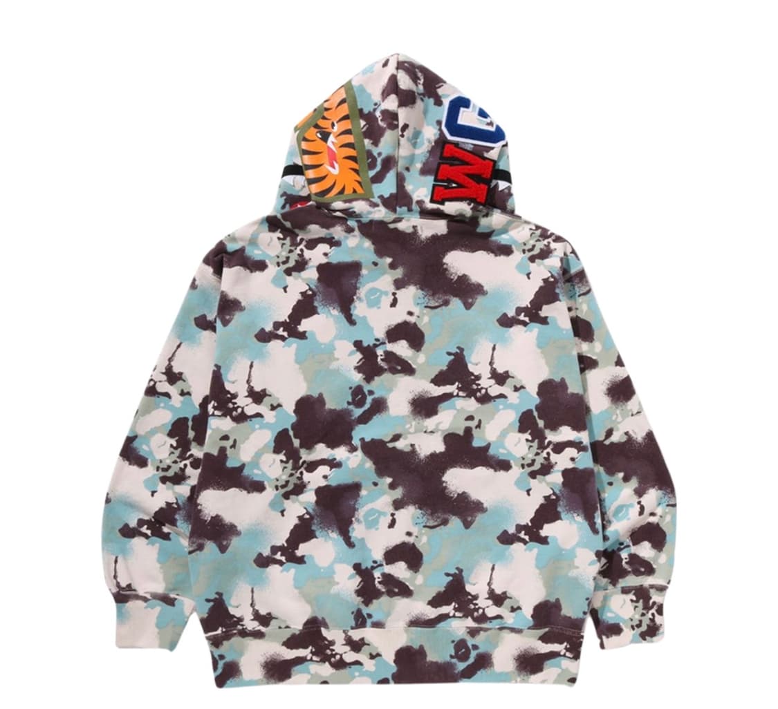 베이프 맵 카모 샤크 릴렉스드 핏 풀 집 후드 멀티 상품이미지4