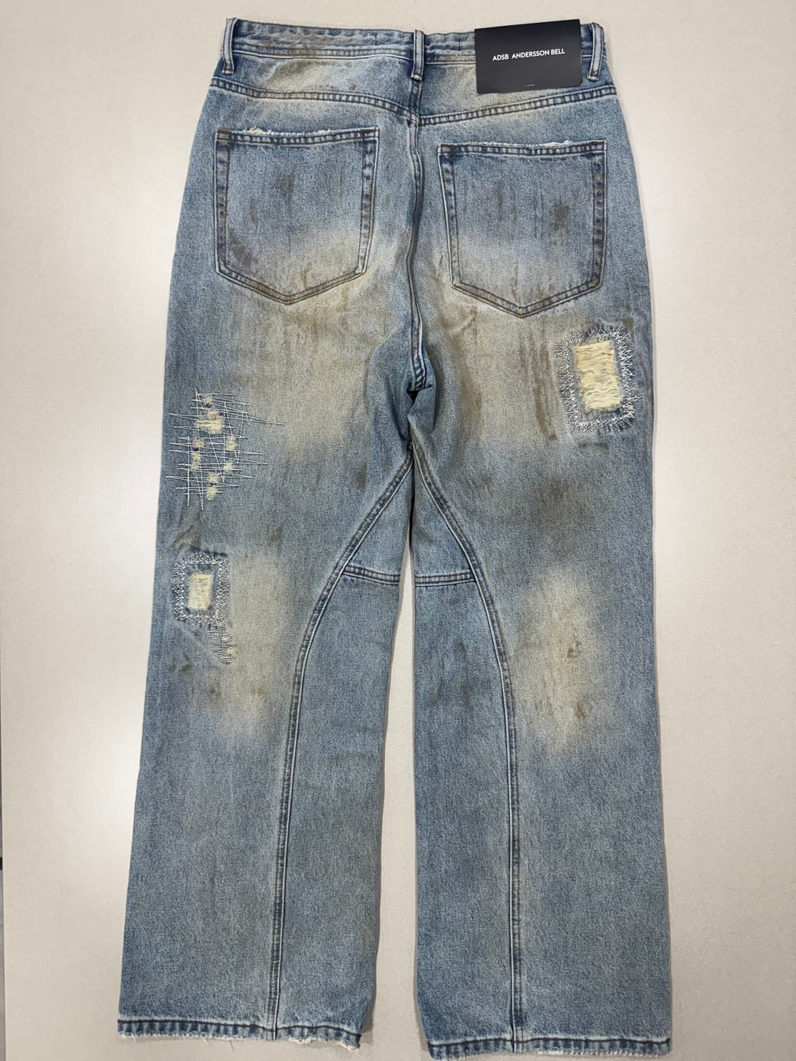 앤더슨벨 UNISEX DESTROYED WIDE-LEG JEANS  상품이미지2