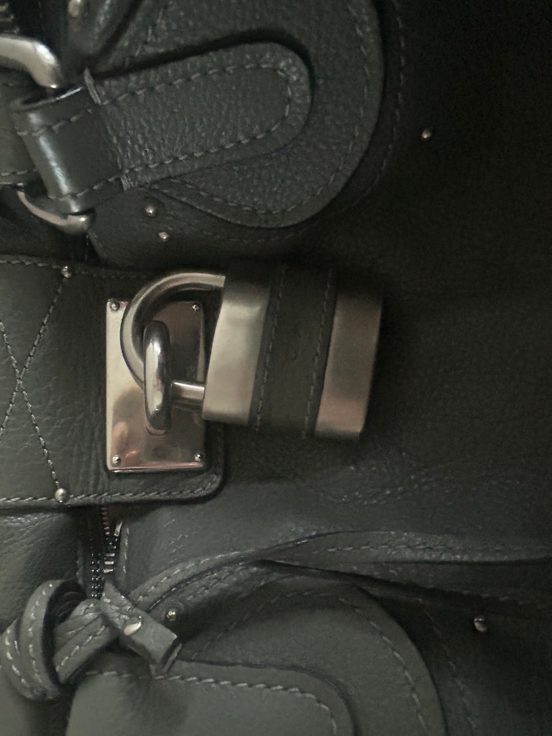 끌로에 빈티지 패딩턴백 카키그레이 라지사이즈 상품이미지8