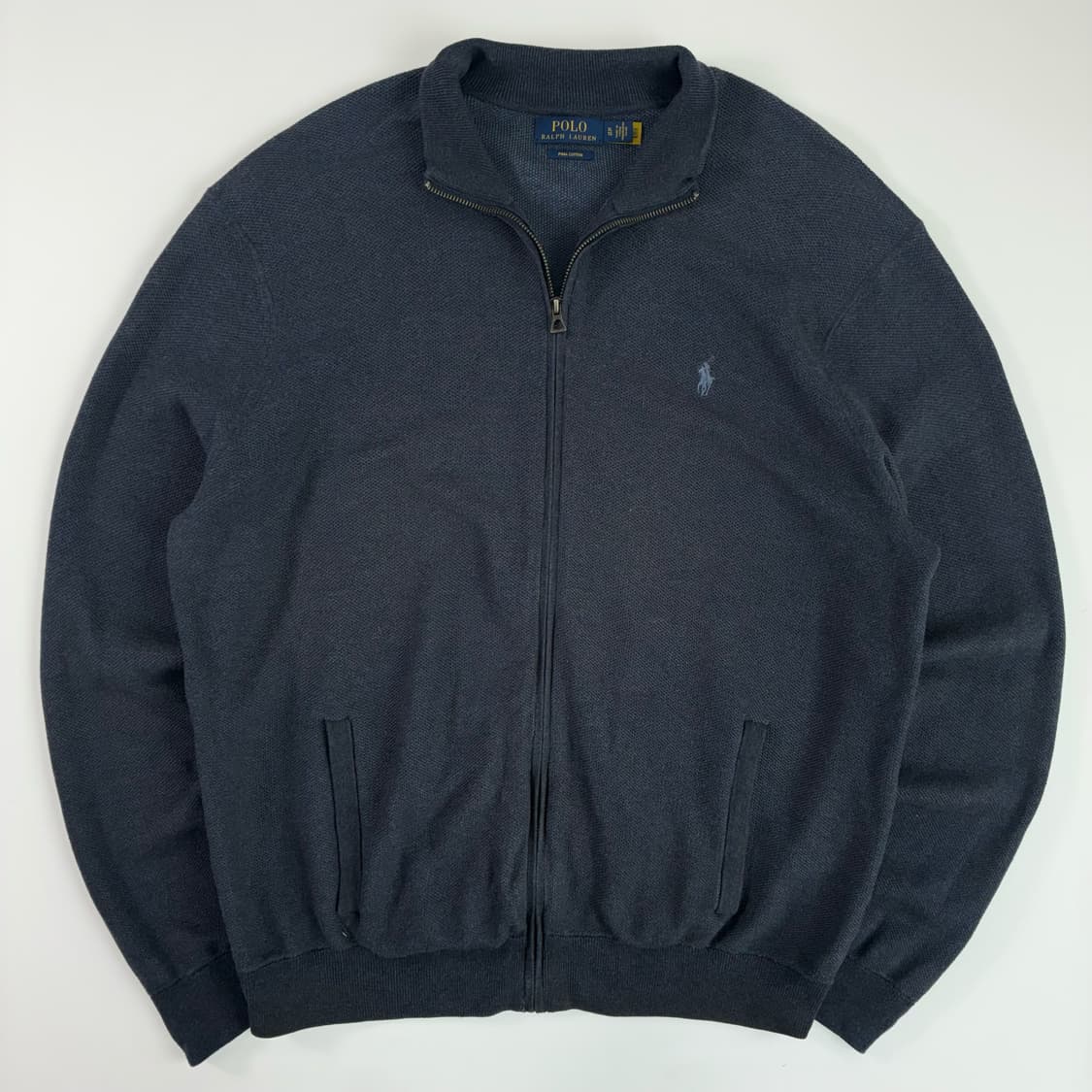 Polo  폴로 랄프로렌 신형 자수 피마코튼 네이비 니트집업  상품이미지1