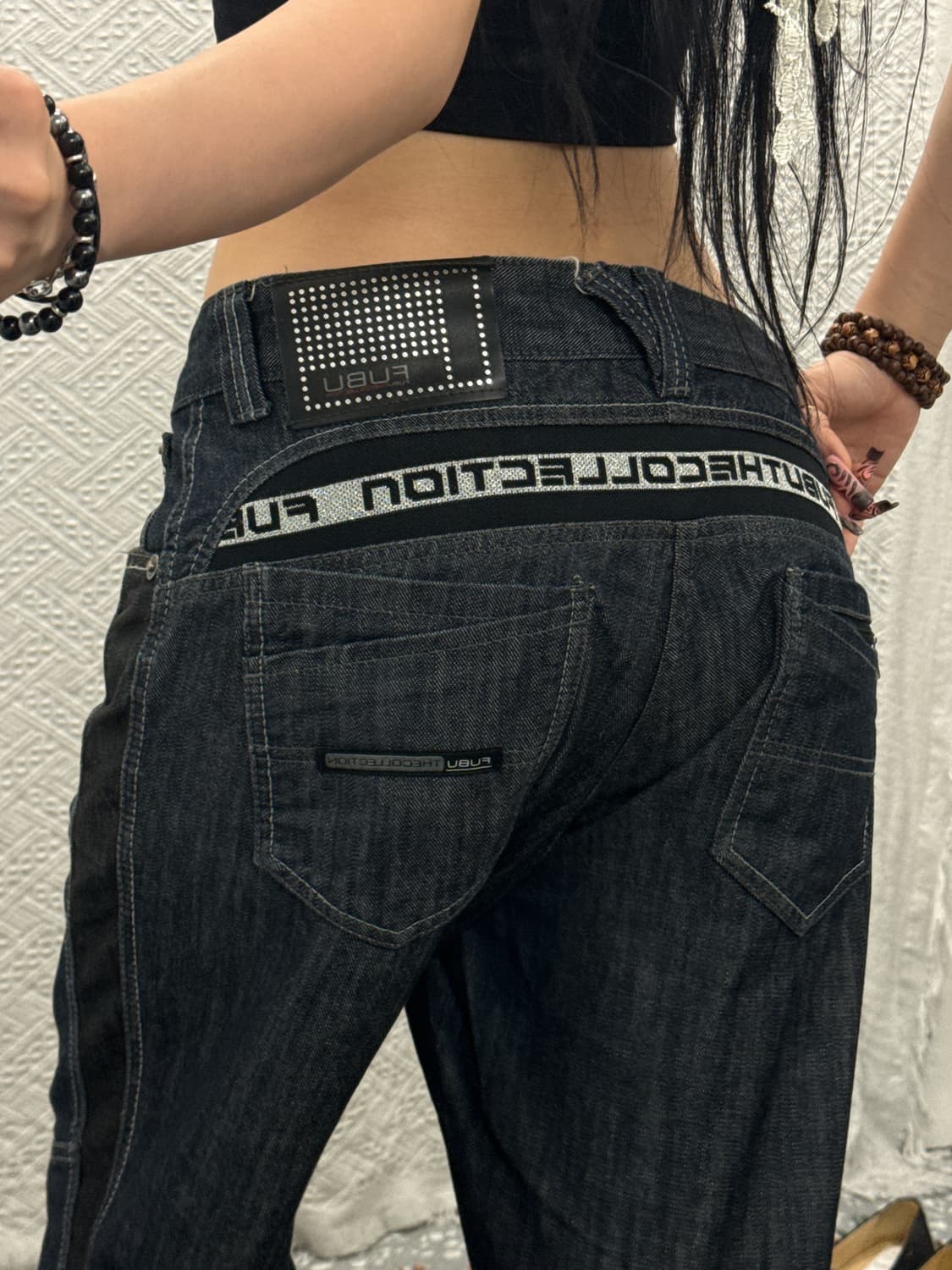 FUBU 후부 빈티지 스트릿 펑크 패치워크 데님팬츠 K0291 상품이미지2