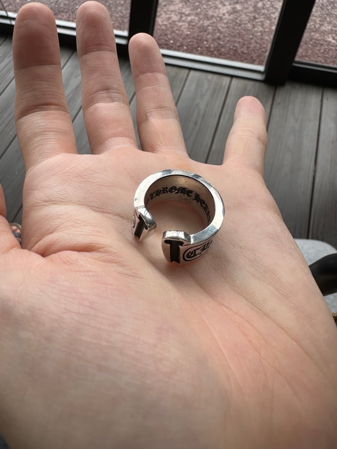 크롬하츠 스크롤 라벨링 반지 라지 US 9사이즈 상품이미지4