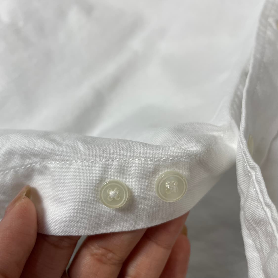 라코스테 화이트 원포켓 긴팔 셔츠 38 상품이미지5