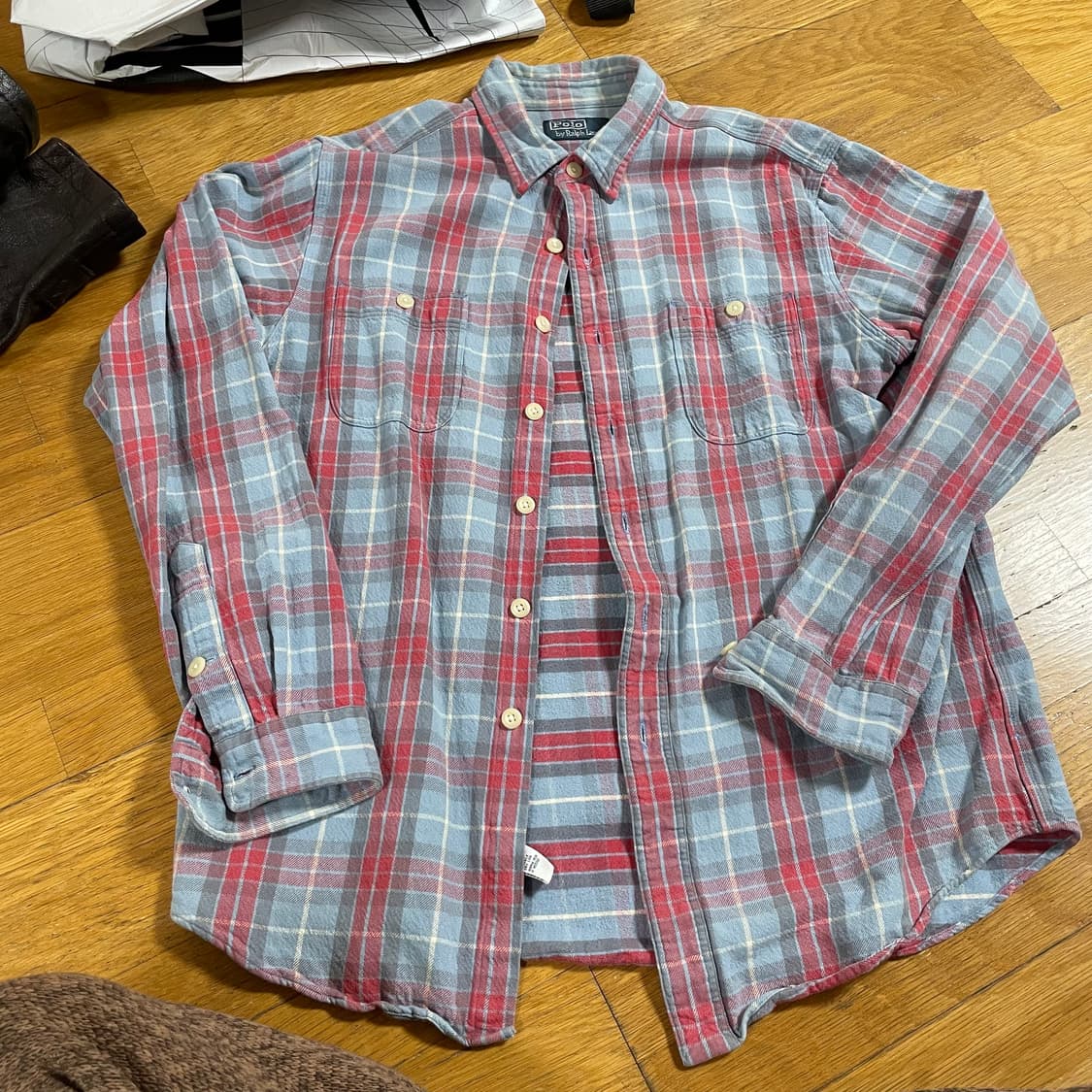 폴로 체크 셔츠 L 상품이미지1