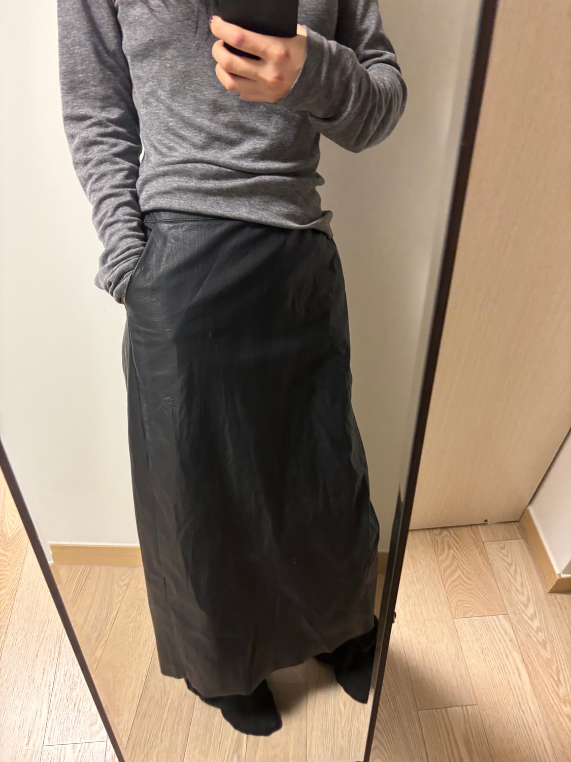 빈티지 레더 스커트 상품이미지4