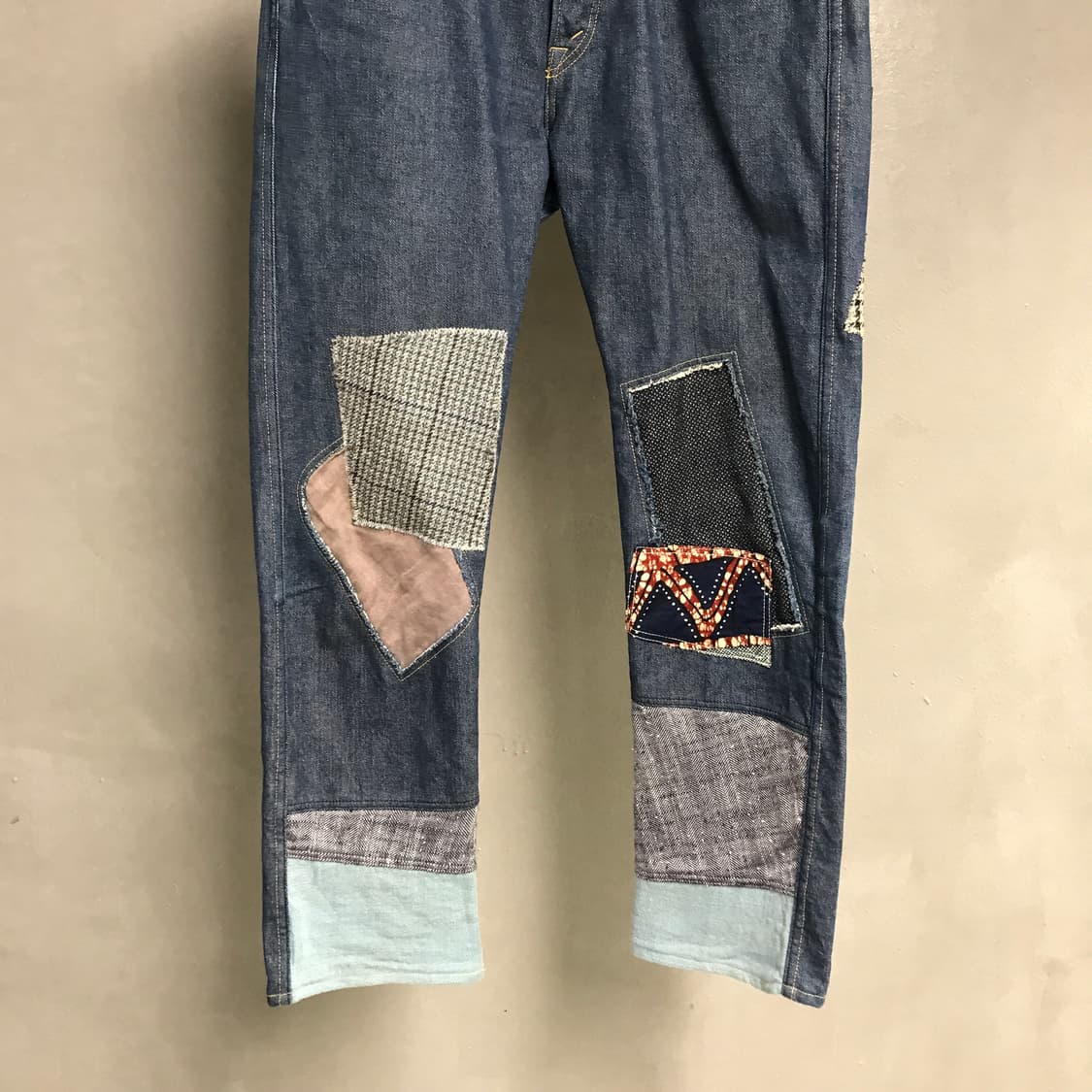 준야와타나베 패치워크 데님 팬츠 S 상품이미지3