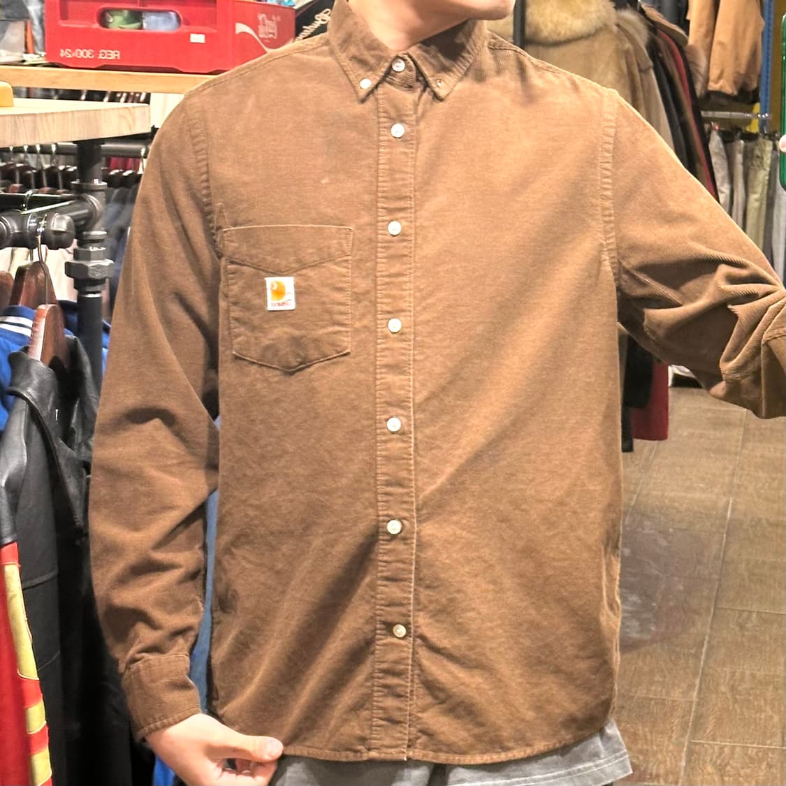 [HI] 칼하트 코듀로이 셔츠 브라운 상품이미지1