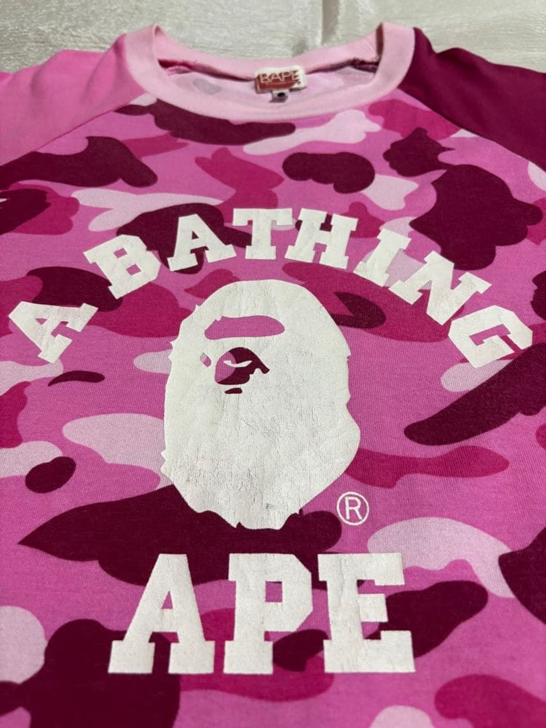  베이프 컬리지 핑크 카모 나그랑 티셔츠 상품이미지4