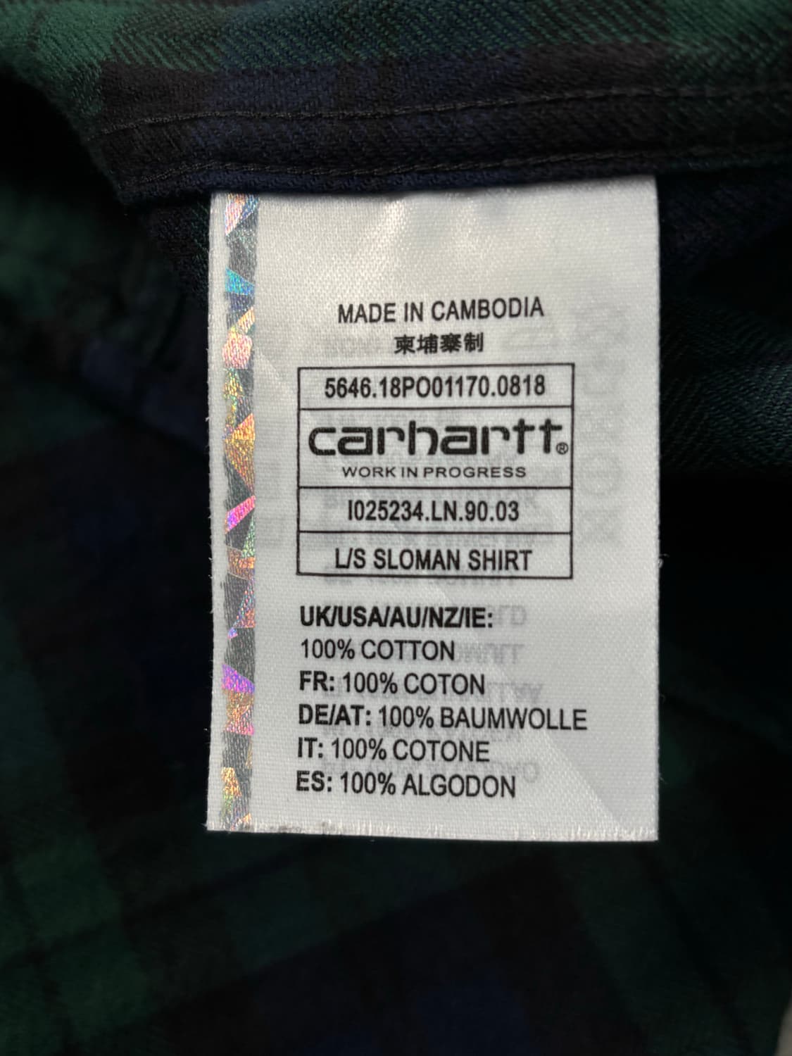 칼하트 윕 슬로만 체크 셔츠 상품이미지6