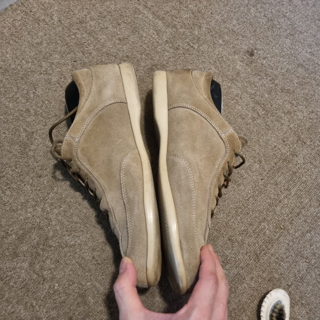 프라다 스포츠 스웨이드 탄베이지 트레이너 9.5 상품이미지2