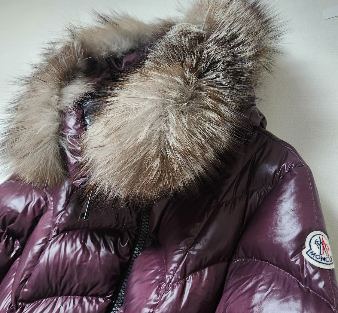 [정품]몽클레어 패딩 알비지아 (풀마러스) 폭스퍼 와인/블랙 2 새상품급 상품이미지3