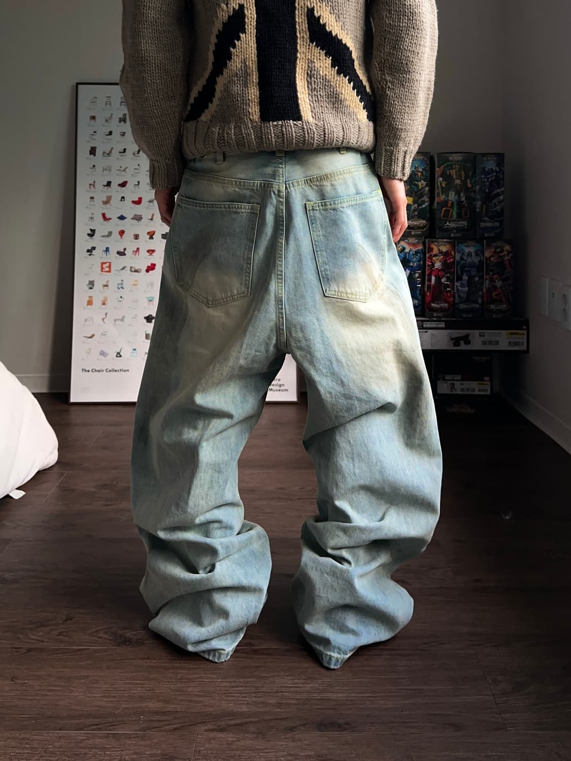 Decency Concept 빈티지 워싱 스크래치 와이드 진 상품이미지5