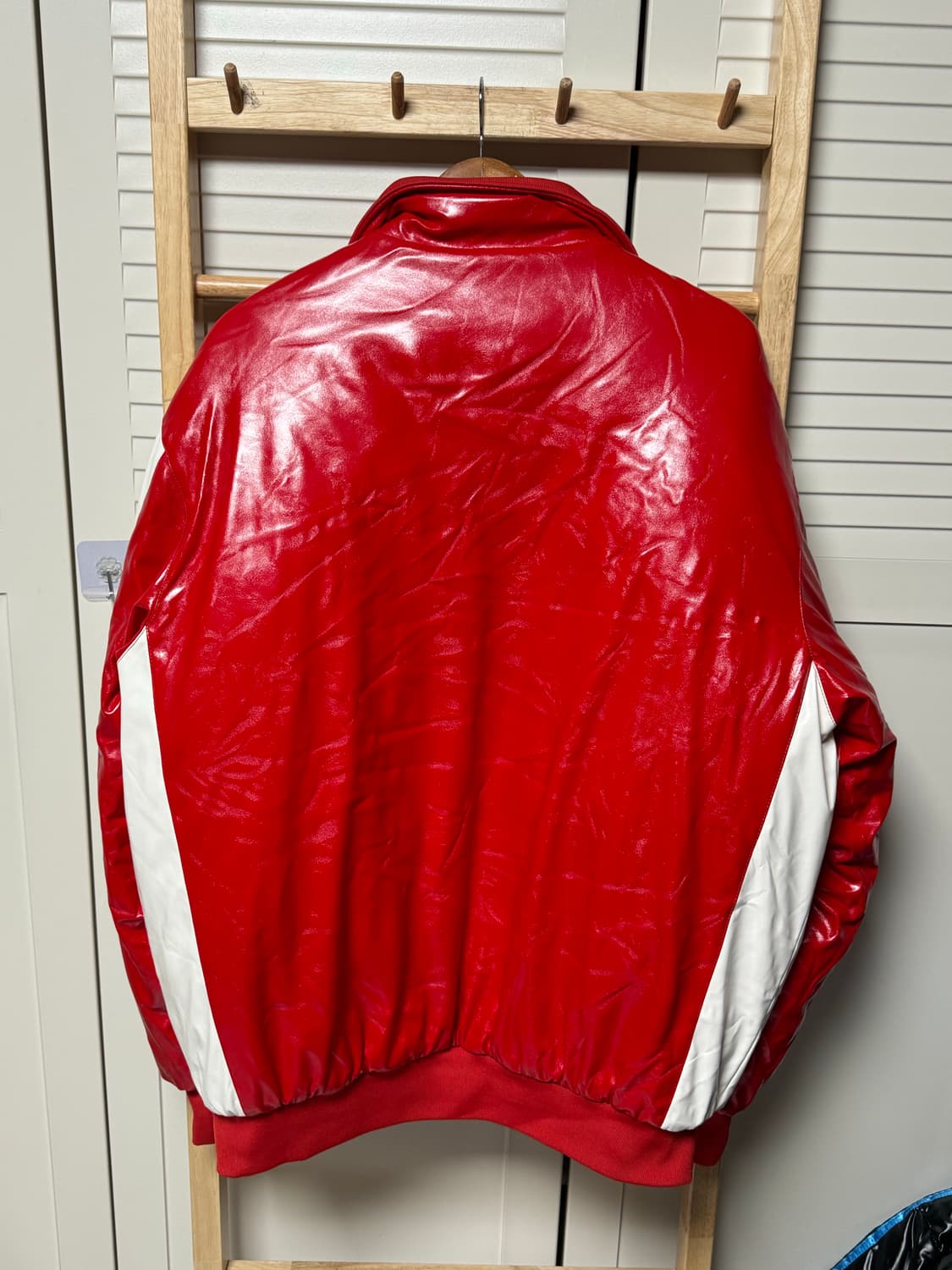 레드독 야구 스타장 스타디움 자켓 흰빨 유광 상품이미지3