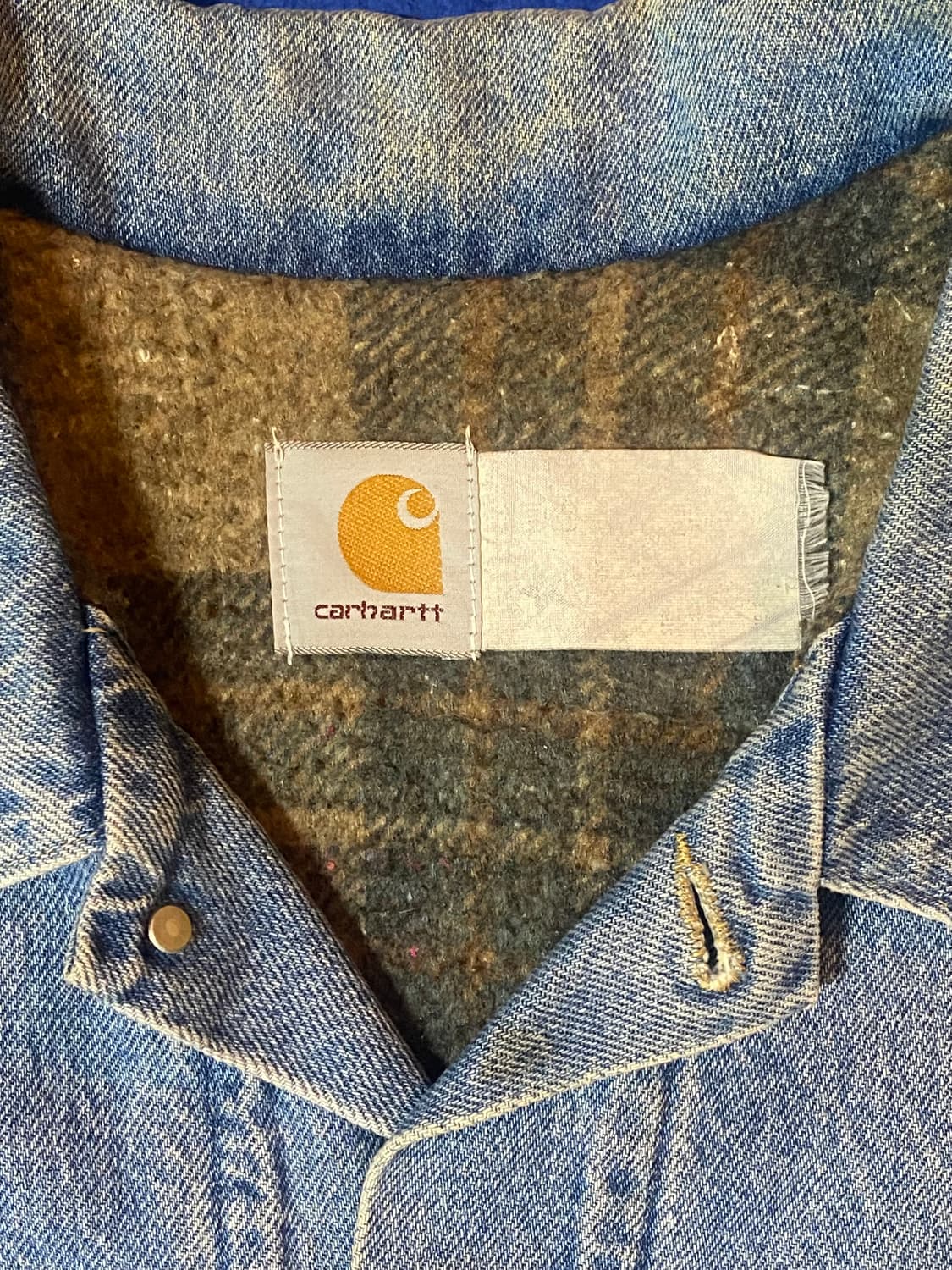 90's Carhartt 빈티지 칼하트 블랭킷 라이너 데님 트러커 재킷 상품이미지5
