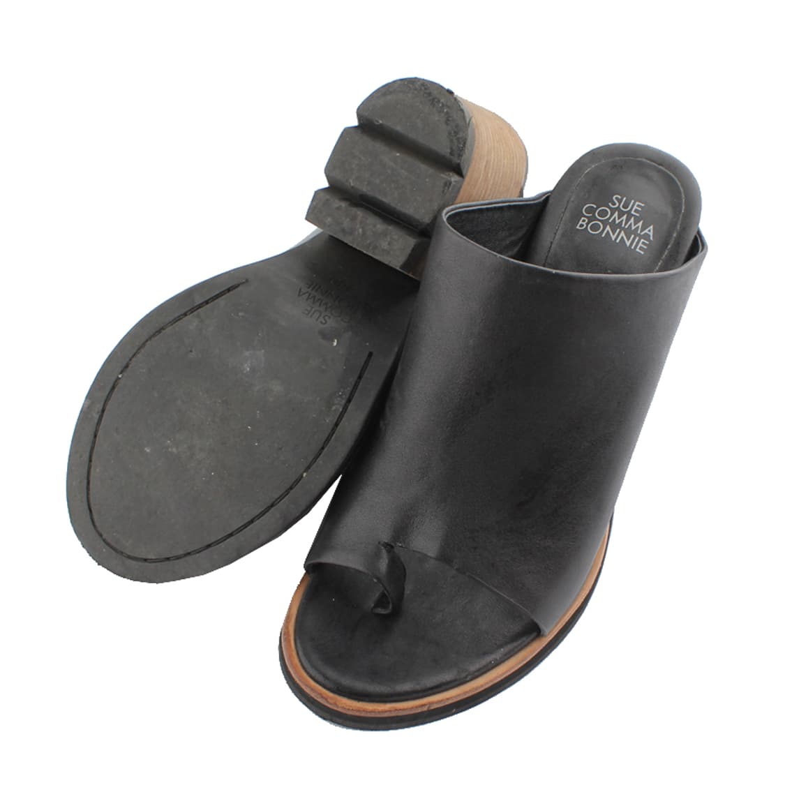 슈콤마보니 블랙 우드굽 뮬슬리퍼 380 상품이미지4