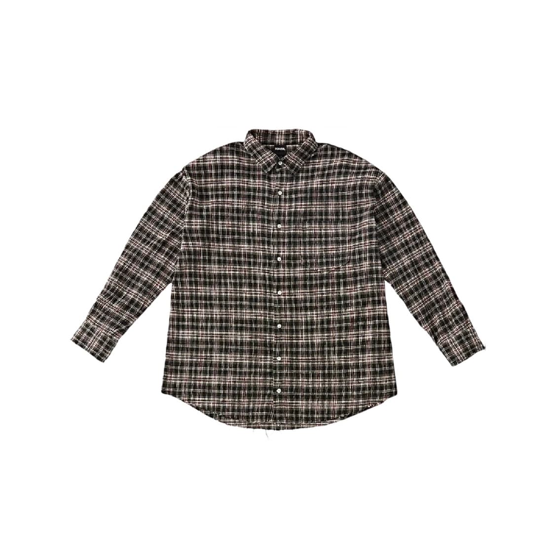 (1회착 우체국 택포가격) 톤슬 데미지 플리츠 오버핏 셔츠 블랙 free 상품이미지1