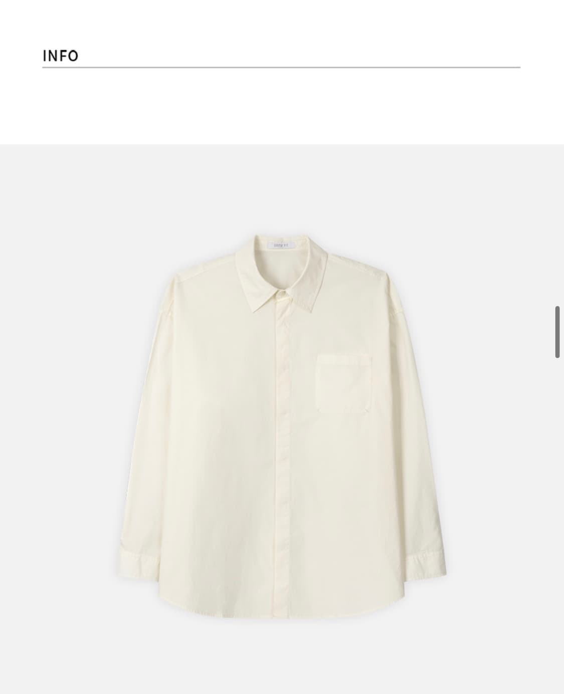 (M) 드로우핏 페이퍼 코튼 오버핏 셔츠 [LEMON] 판매 상품이미지7