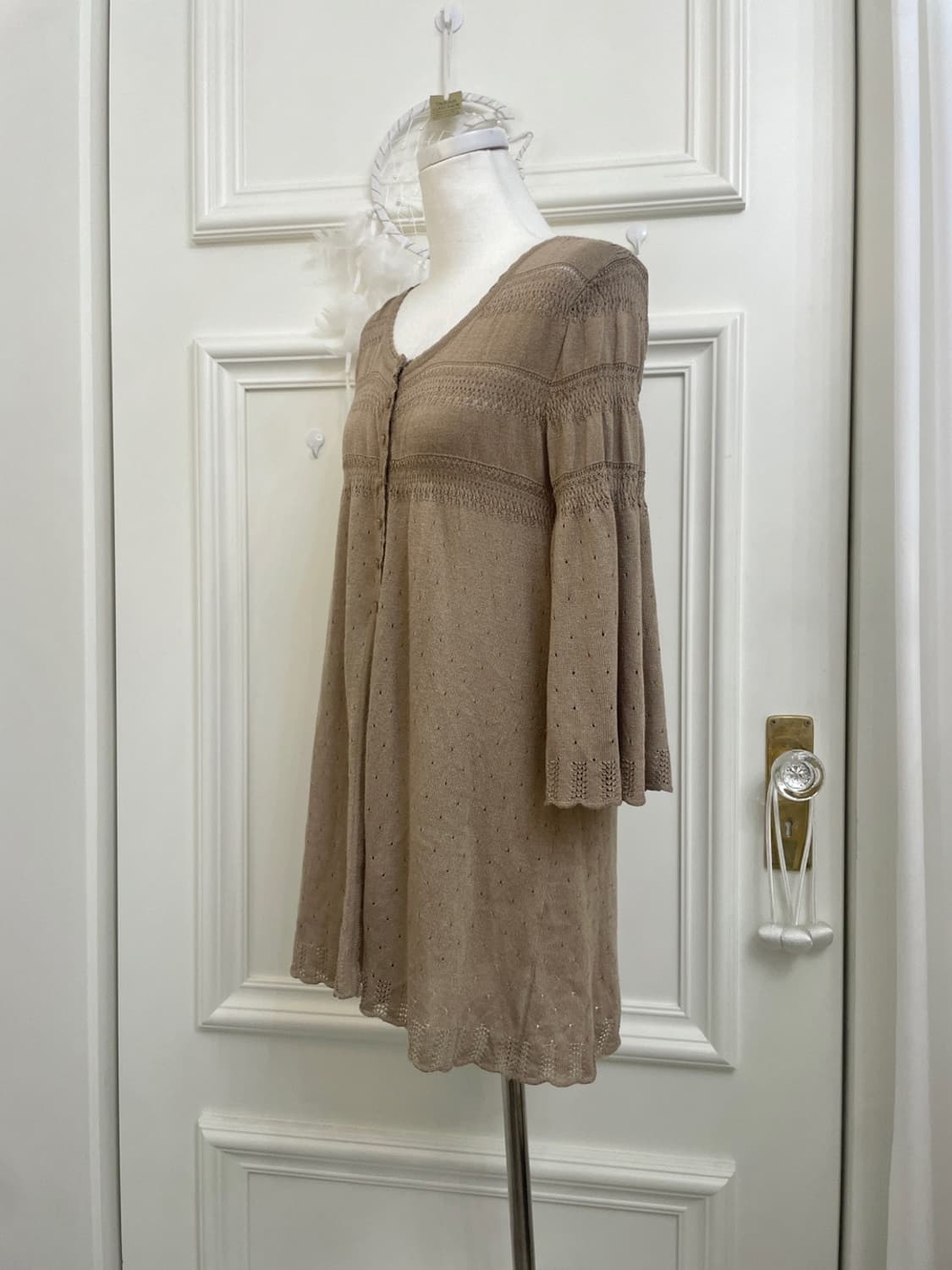 milk brown crochet long cardigan 상품이미지2