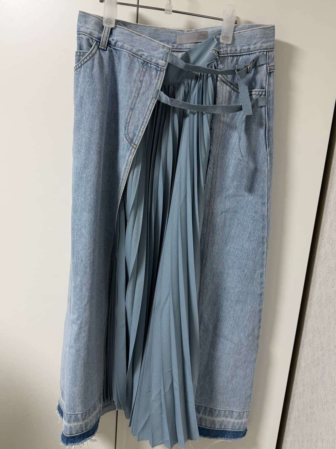 더일마 데님 플리츠 스커트 상품이미지1