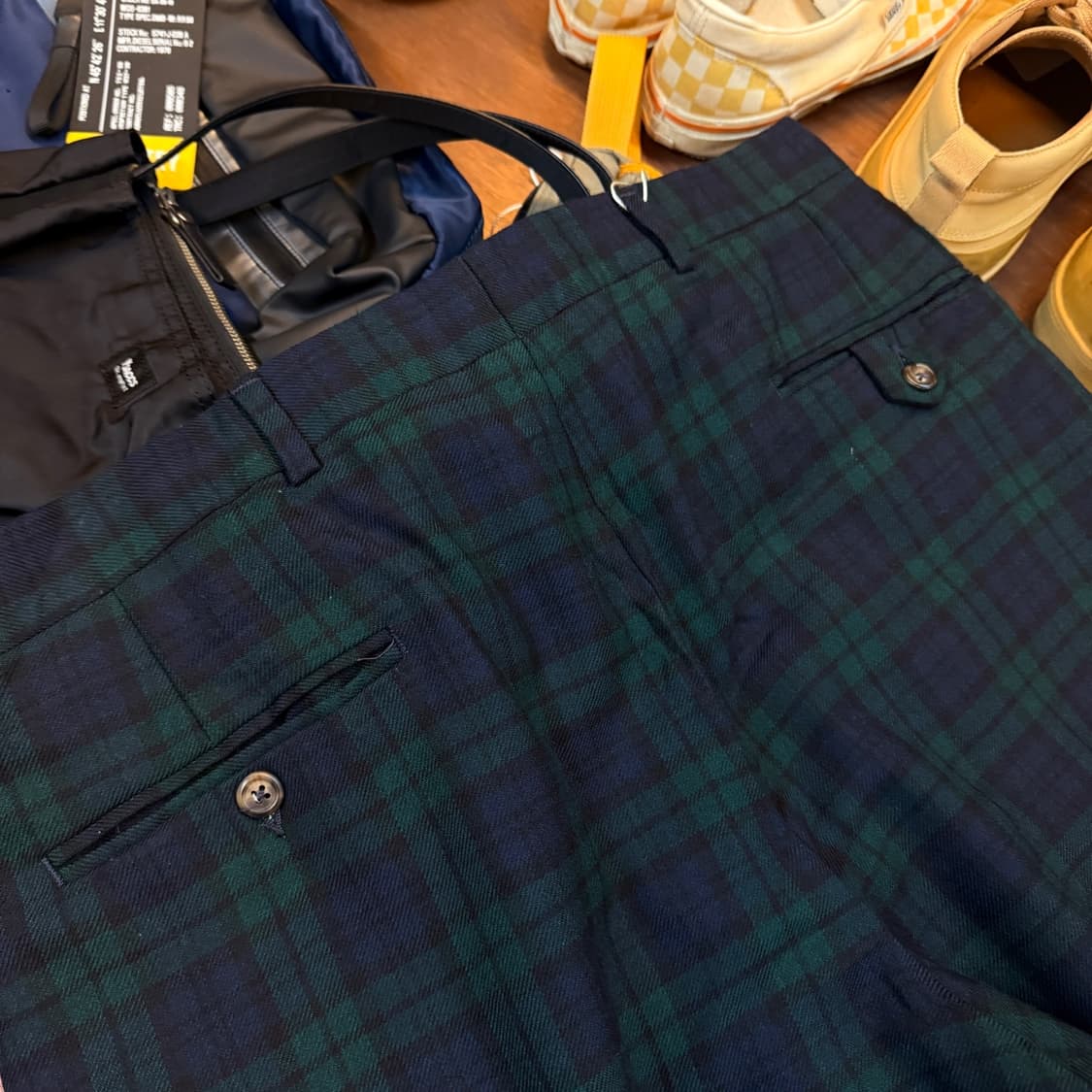 80 ~ 90S 타미힐피거 타탄체크 클래식 와이드 팬츠 34 35 36 상품이미지7