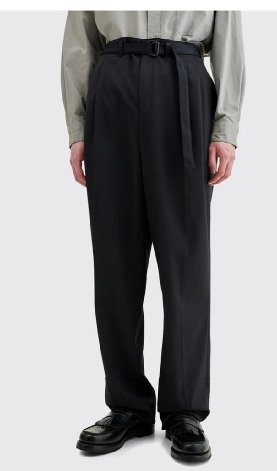 20ss 르메르 벨티드 플리츠 팬츠 48 블랙 상품이미지1
