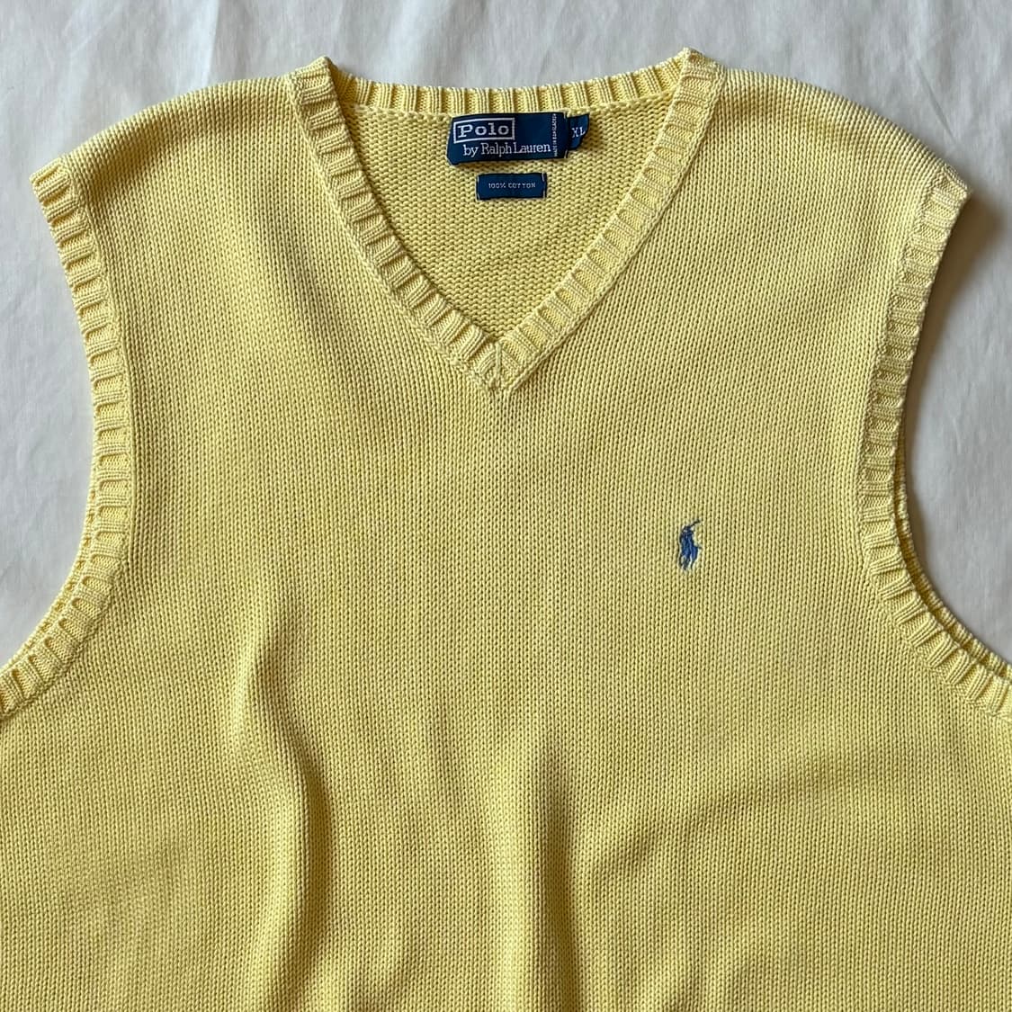 [XL/107-110] 90s 폴로 랄프로렌 V넥 코튼 니트 베스트 상품이미지2