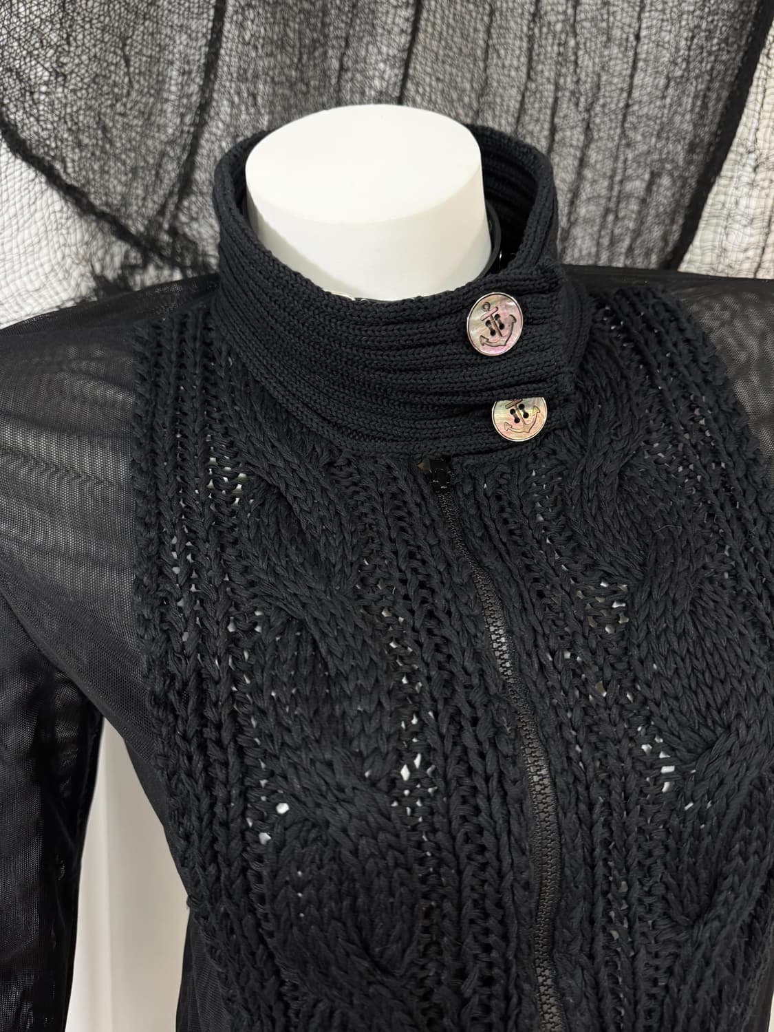 see through knit zip up 상품이미지3