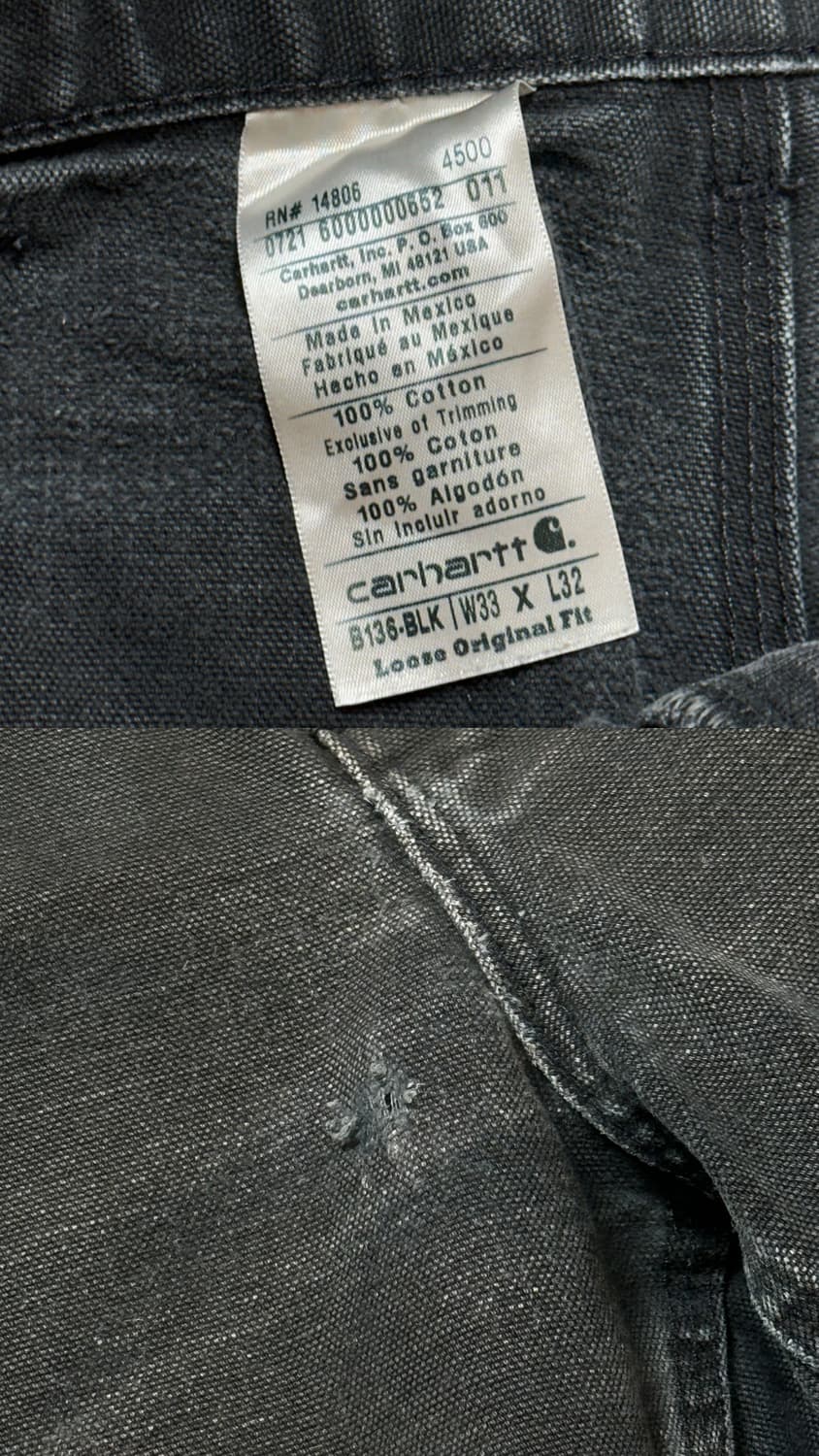 OG 칼하트 B136 더블니 블랙 칼하트 썩블니 워크팬츠 상품이미지10