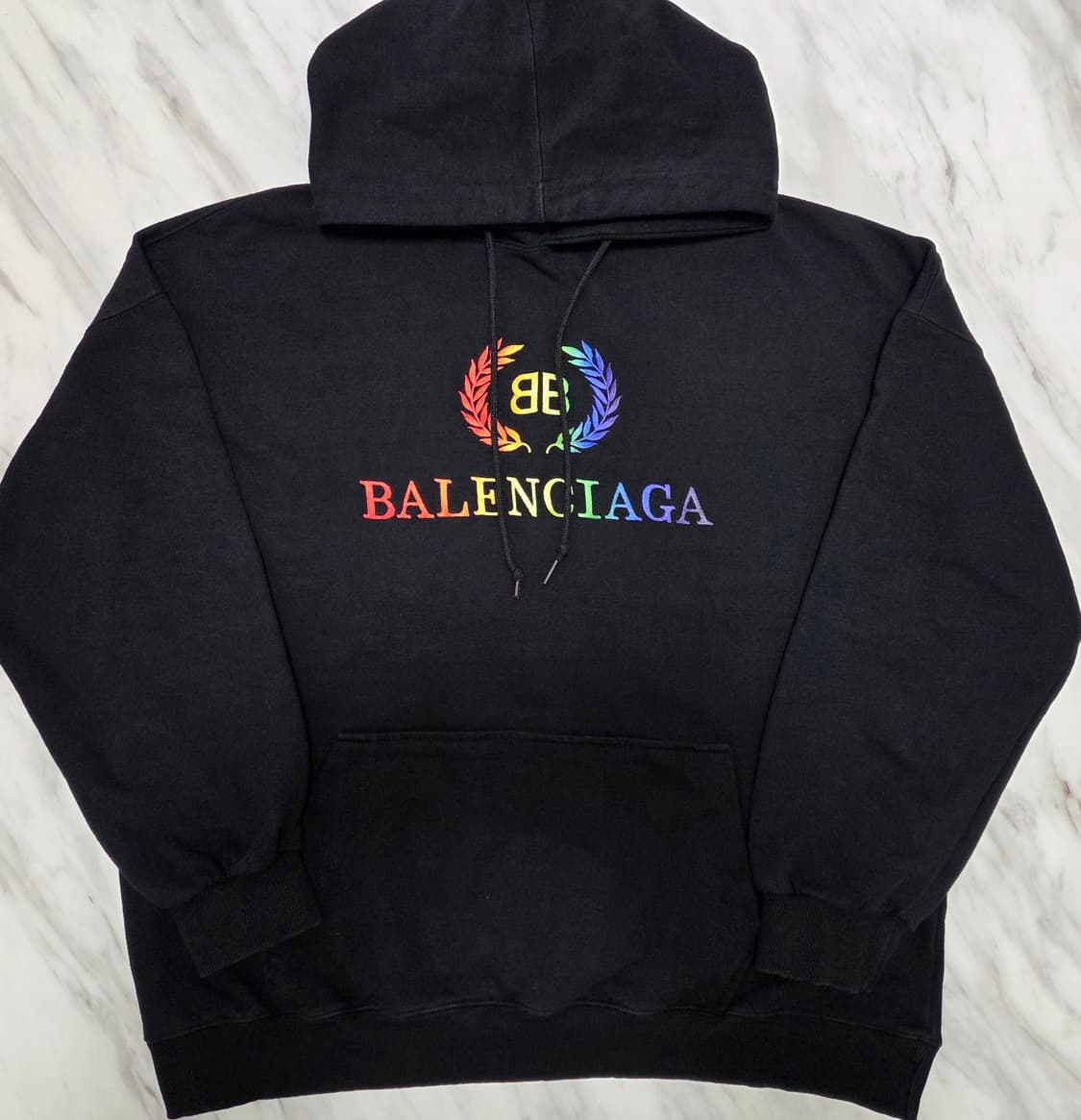 발렌시아가 레인보우 자수 후드티 상품이미지1