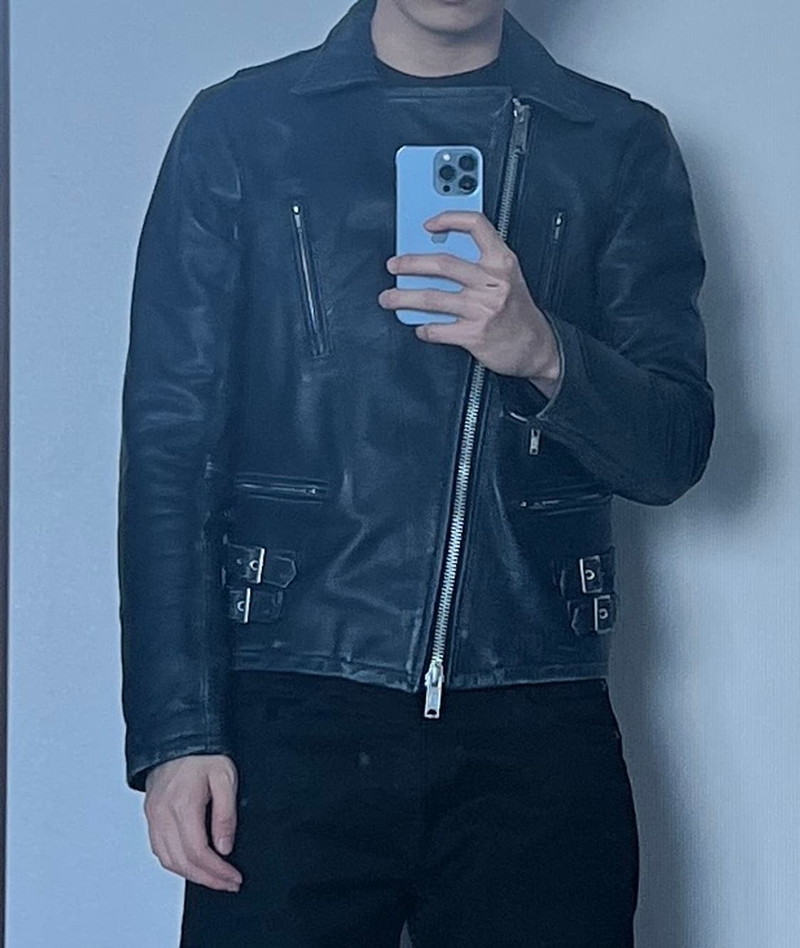 No ID 버팔로 가죽 투웨이 라이더 자켓 상품이미지2