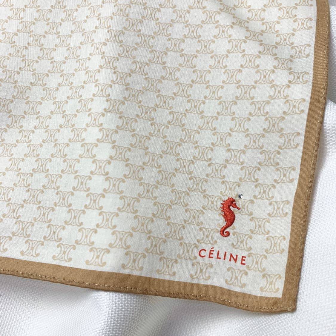 [정품] Celine 셀린느 로고패턴 빈티지 쁘띠스카프 손수건 상품이미지2