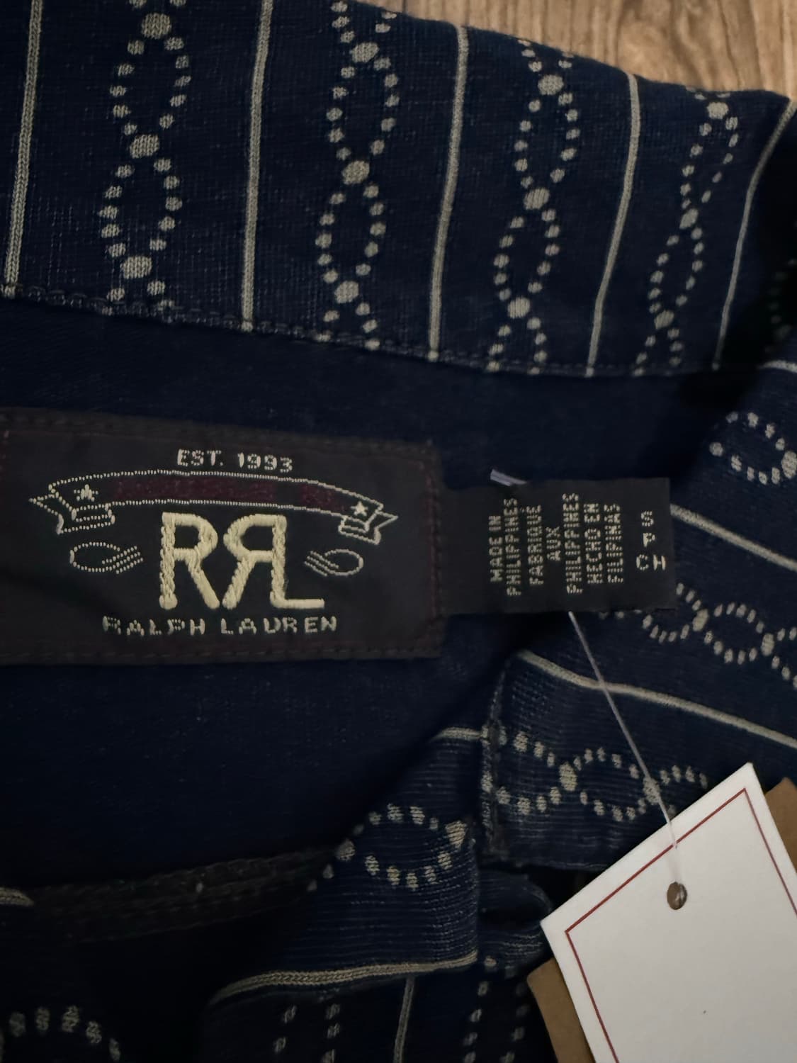 rrl 인디고 프린트 저지 캠프 셔츠 s 새상품 상품이미지4