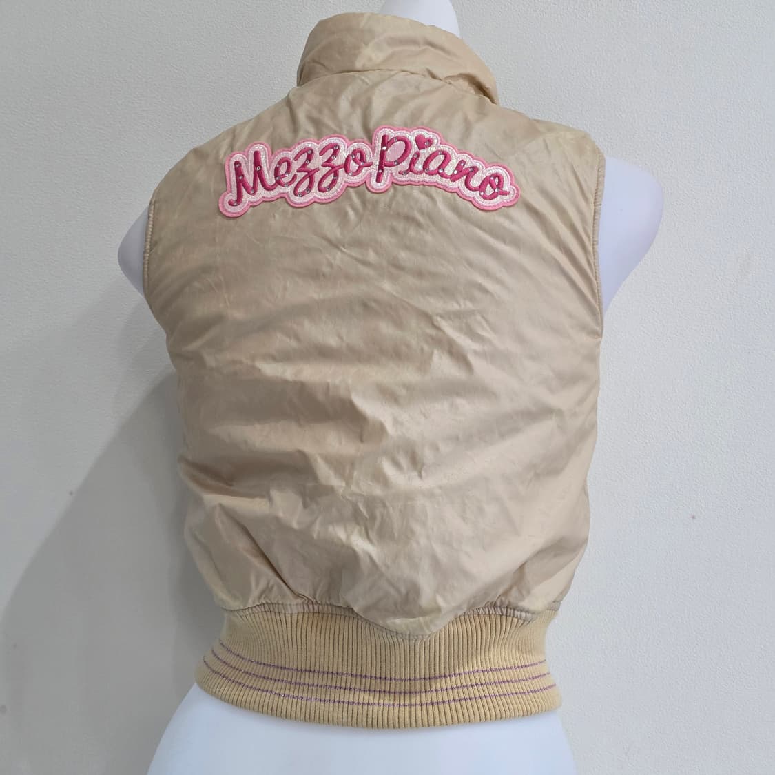 메조피아노 일본빈티지)레오파드 라떼오네갸루 호피모리걸리버시블패딩조끼베스트 상품이미지4