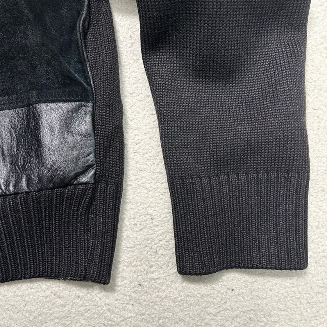 snow case 레더 스웨이드 패치 니트 자켓 77 상품이미지2