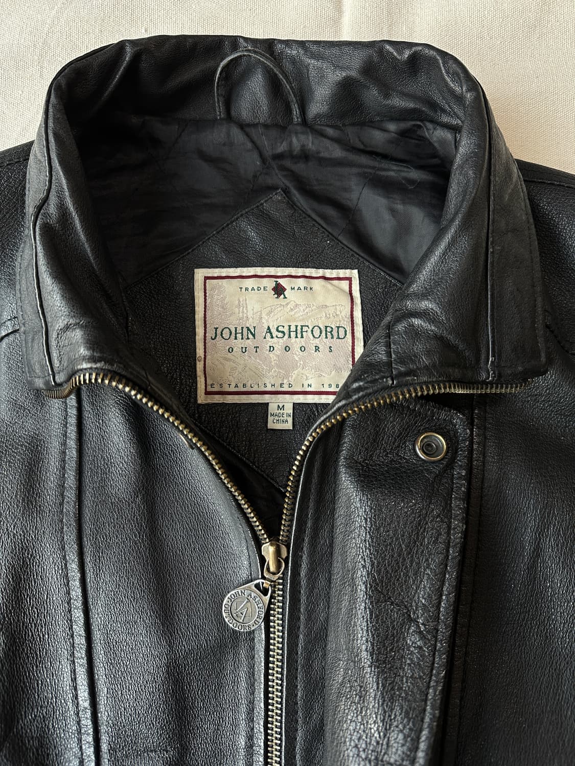 90s John Ashford 리얼 레더 자켓 블랙 M 상품이미지2
