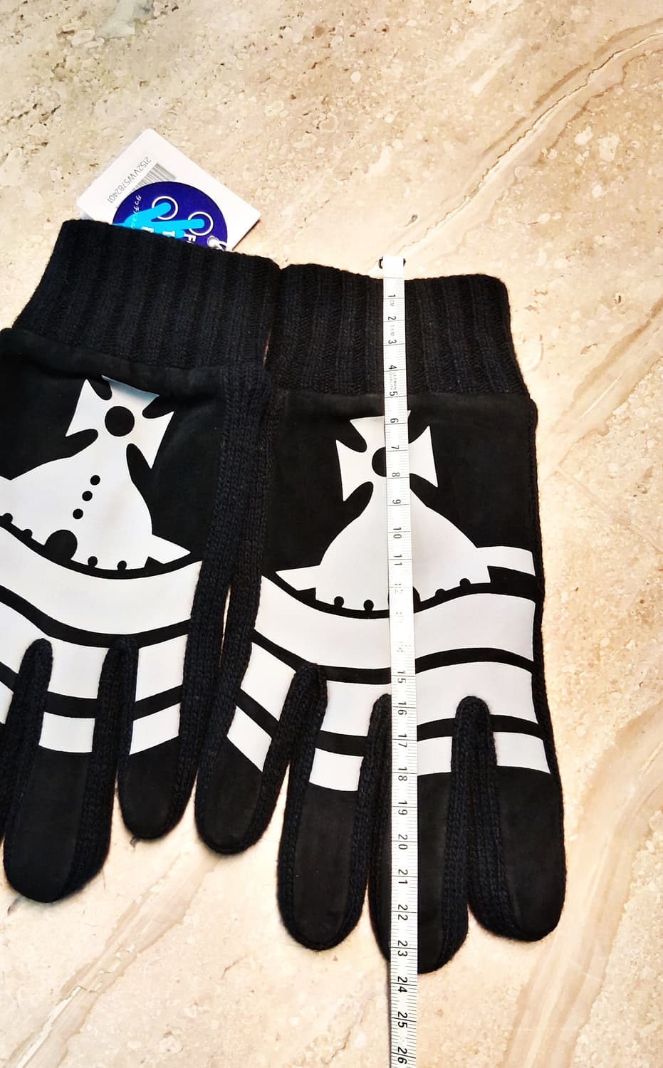 비비안 웨스트우드 스웨이드 니트 콤비 남성용 장갑 / 블랙 (새상품) 상품이미지9