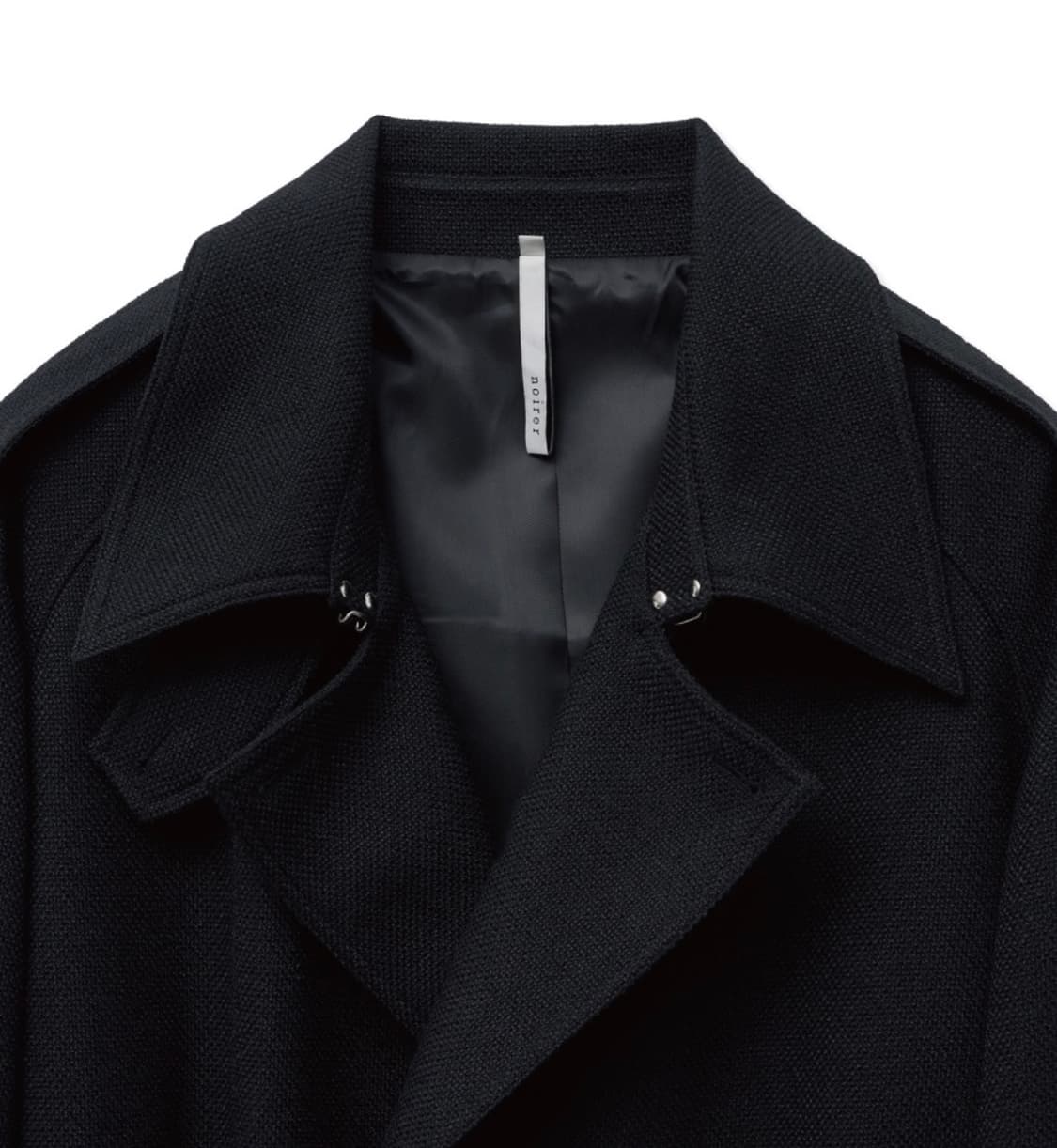 노이어 울 트위드 오버핏 트렌치 코트 블랙 50 상품이미지7