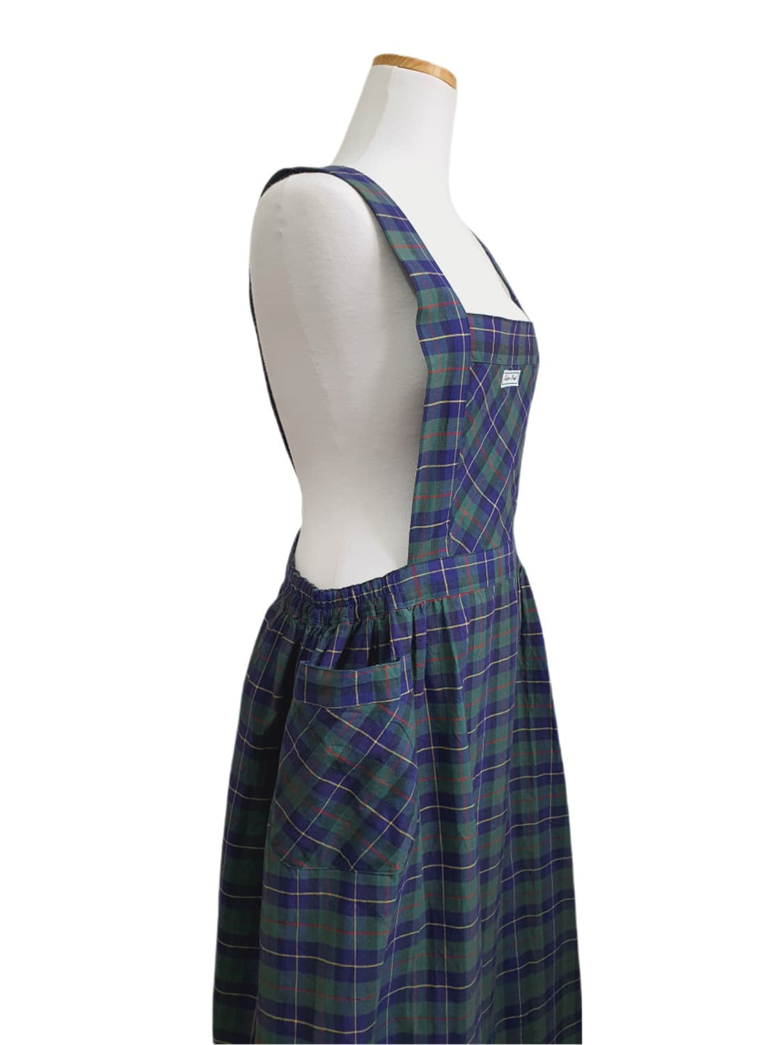 빈티지 클래식 체크 오로라 그린 에이프런 상품이미지2