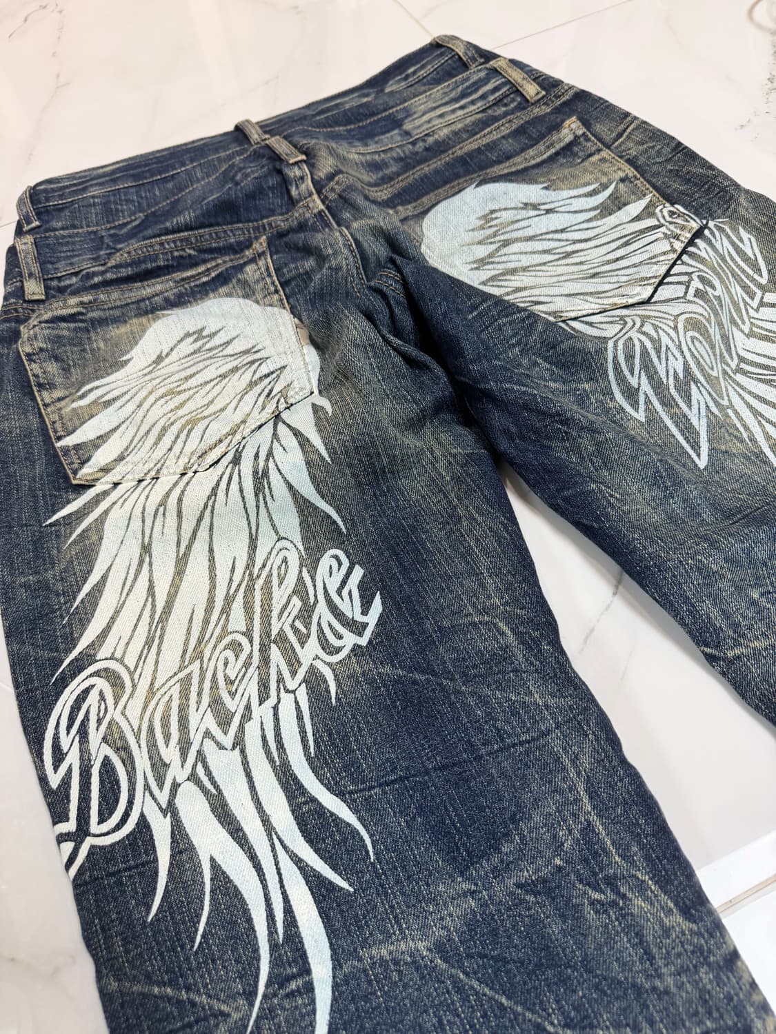 더블벨트 프린팅 진  상품이미지3